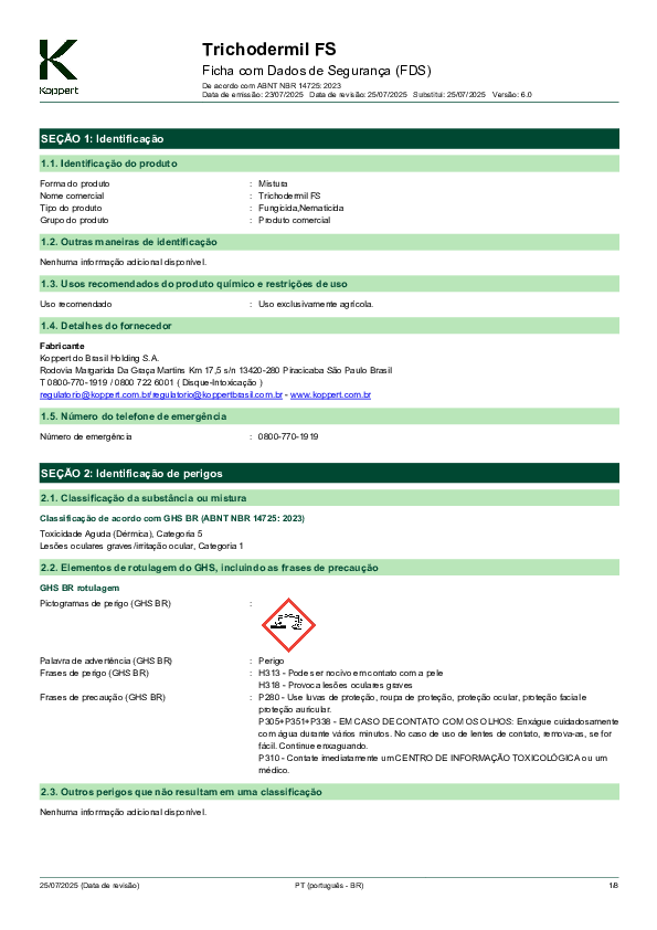 Trichodermil FS - FDS