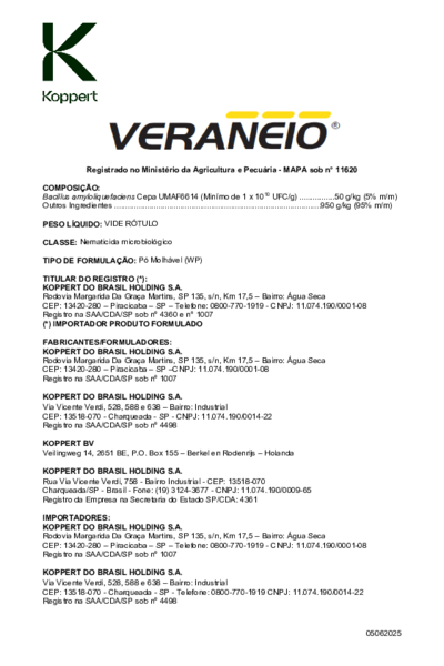 Veraneio - Bula