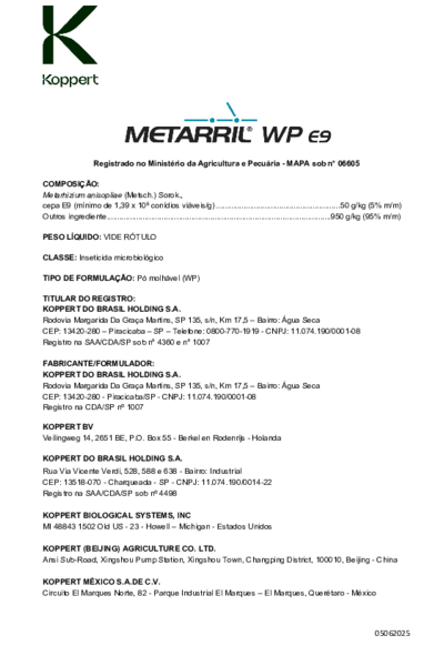 Metarril - Bula